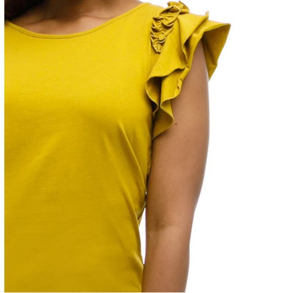 Elegantees Hydrangea Top in Golden Fern - Picture 7 of 11